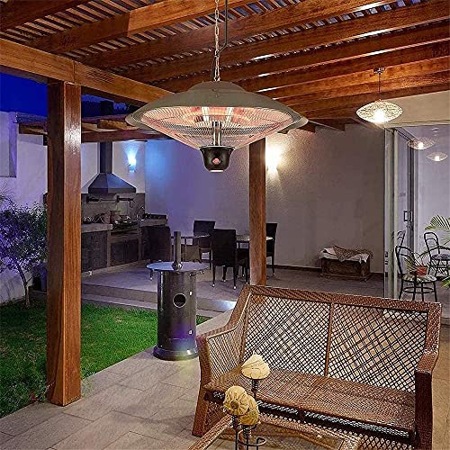 Samnuerly Riscaldatore Elettrico per Patio, riscaldatore di Calore sospeso per Gazebo da Esterno Montato a Parete a soffitto, riscaldatore per Garage, Riscaldamento a Tubo antincendio alogeno a Infra