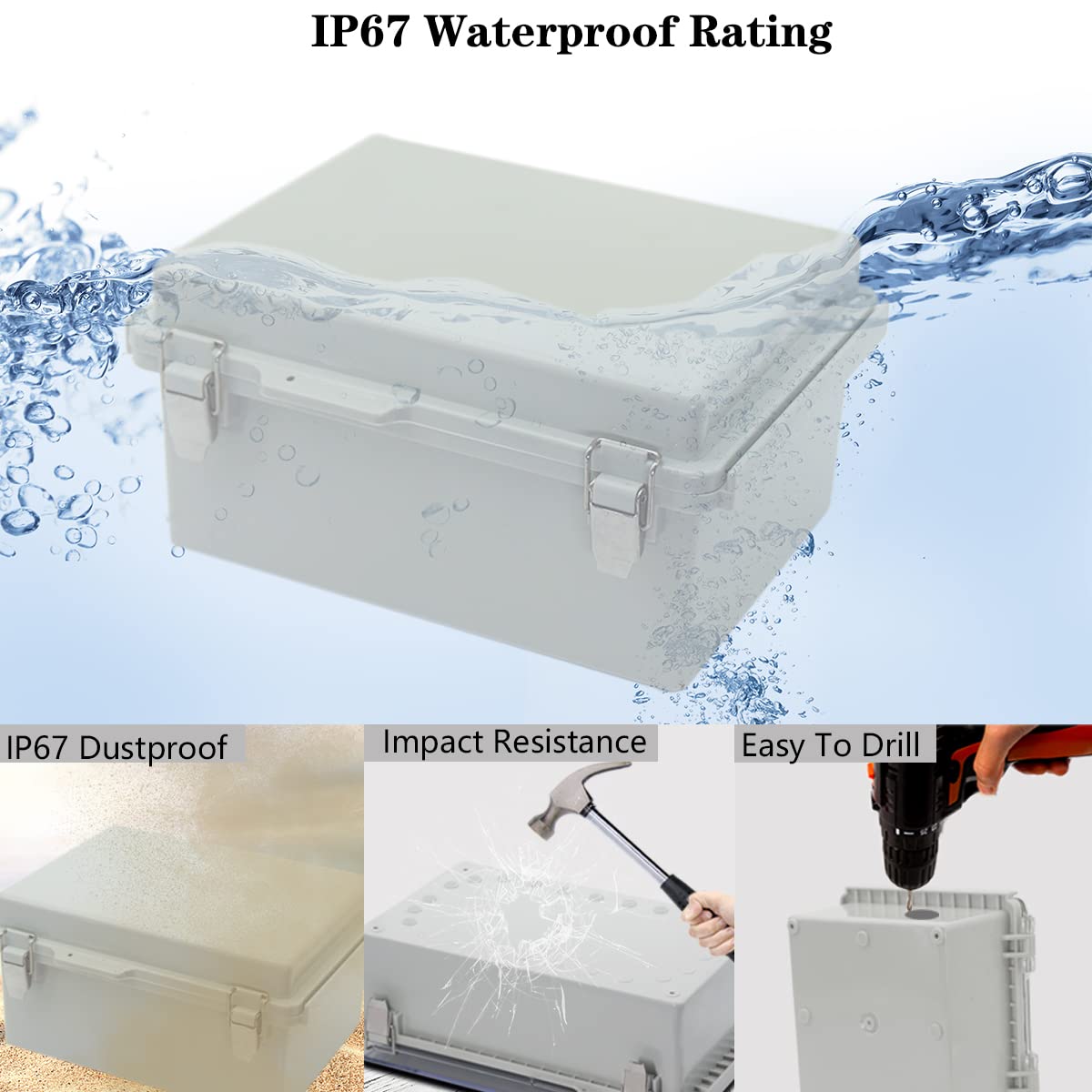 Zulkit Waterproof Electrical Box - IP67 Outdoor Enclosure -3