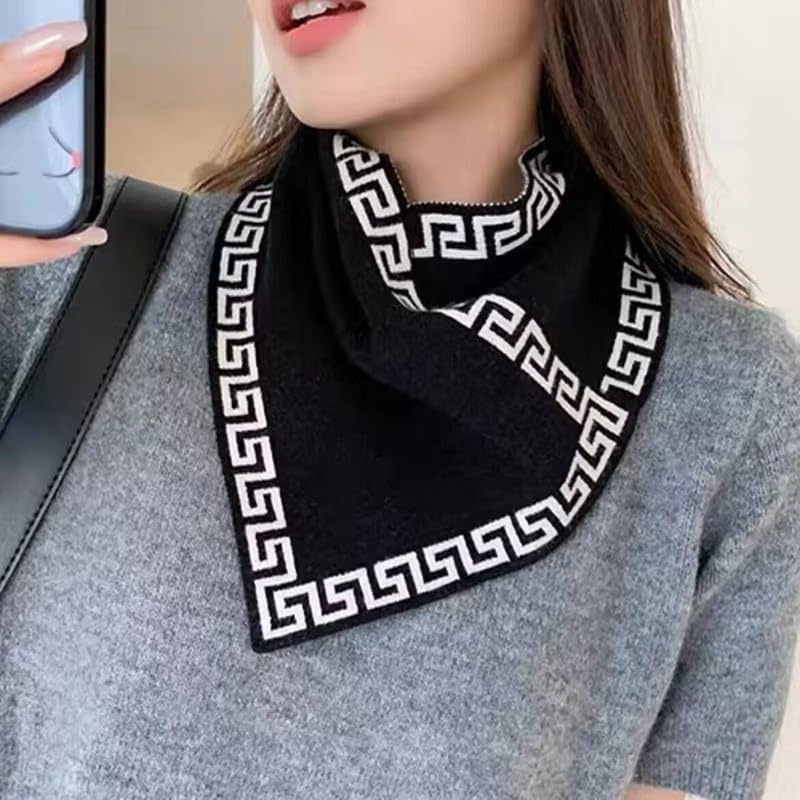 Fashionable Versatile Triangle Scarf, Winter Warm Knit Triangle Shawl Wraps Collar Scarf Neck Gaiter for Women Girls4