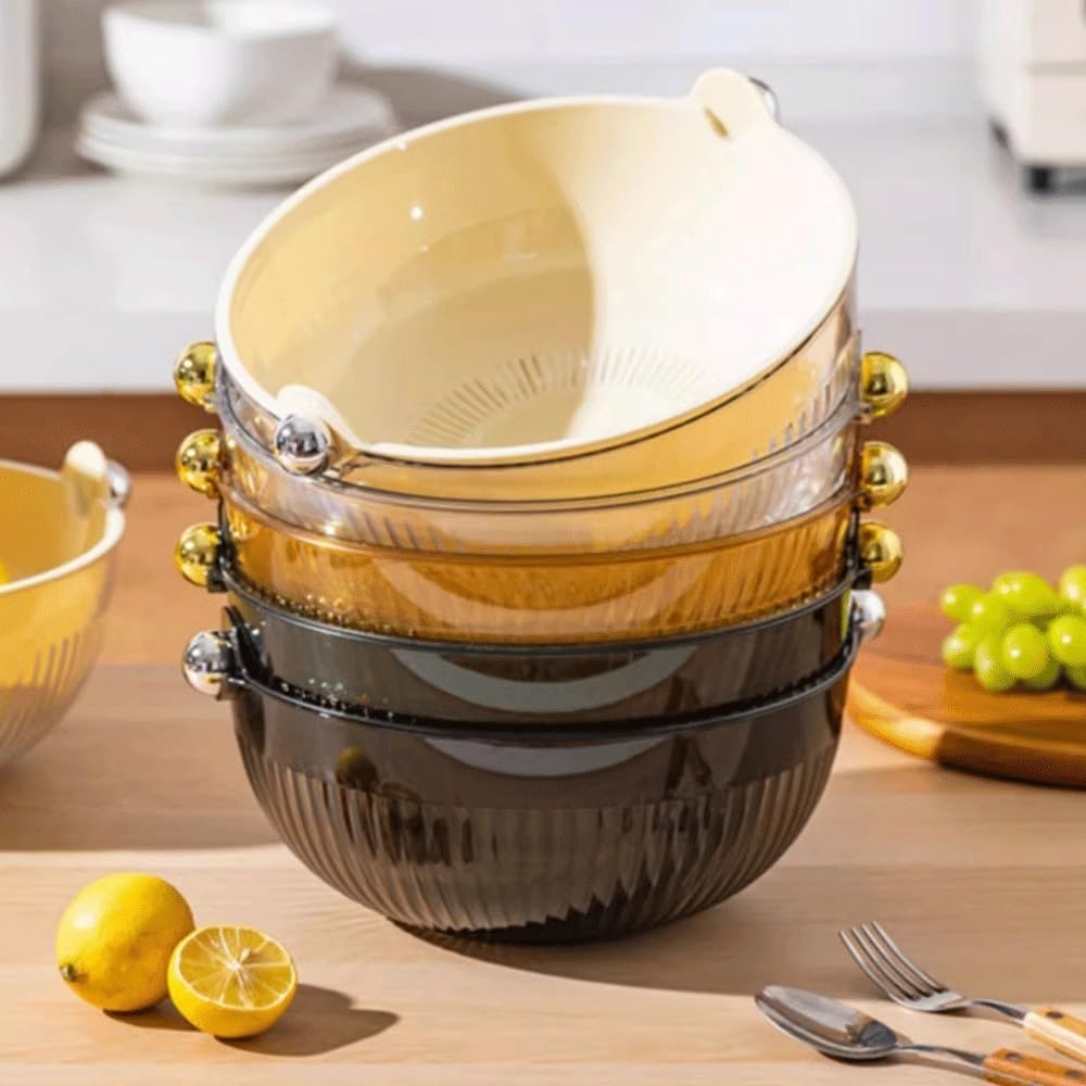 Assiette à Fruits Ronde Avec Couvercle En Plastique PET - 25x25x14 Cm, Transparente - Pratique Pour Service Et Rangement - 2