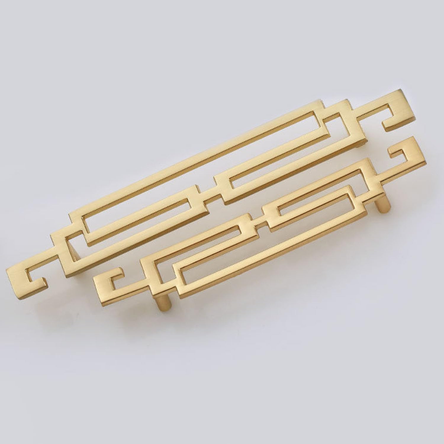 4PCS Art Decor Drawer Pulls, Chinese Hollow Gold Handle Gold Cabinet Handles Zinc Alloy Cabinet Handles Golden Cabinet Hardware (Hole spacing: 128mm)