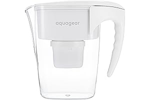 AquaGear Water Filter Pitcher for Lead, Chlorine, PFOA/PFOS and Microplastics Removal -...