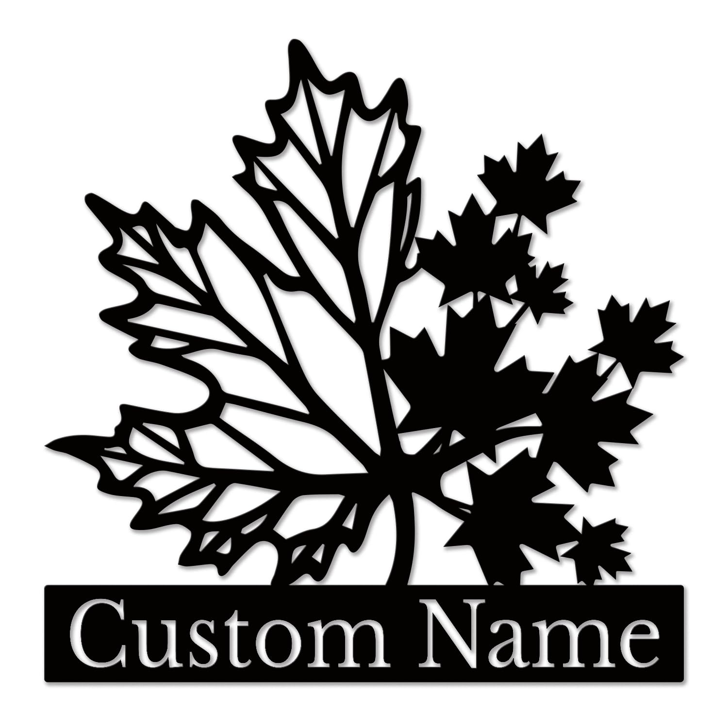 Personalized Maple Leaf Metal Sign, Custom Canadian Wall Art for Family & Home, Rustproof Address Plaque, Patriotic Gift for Canadians (Style-6)