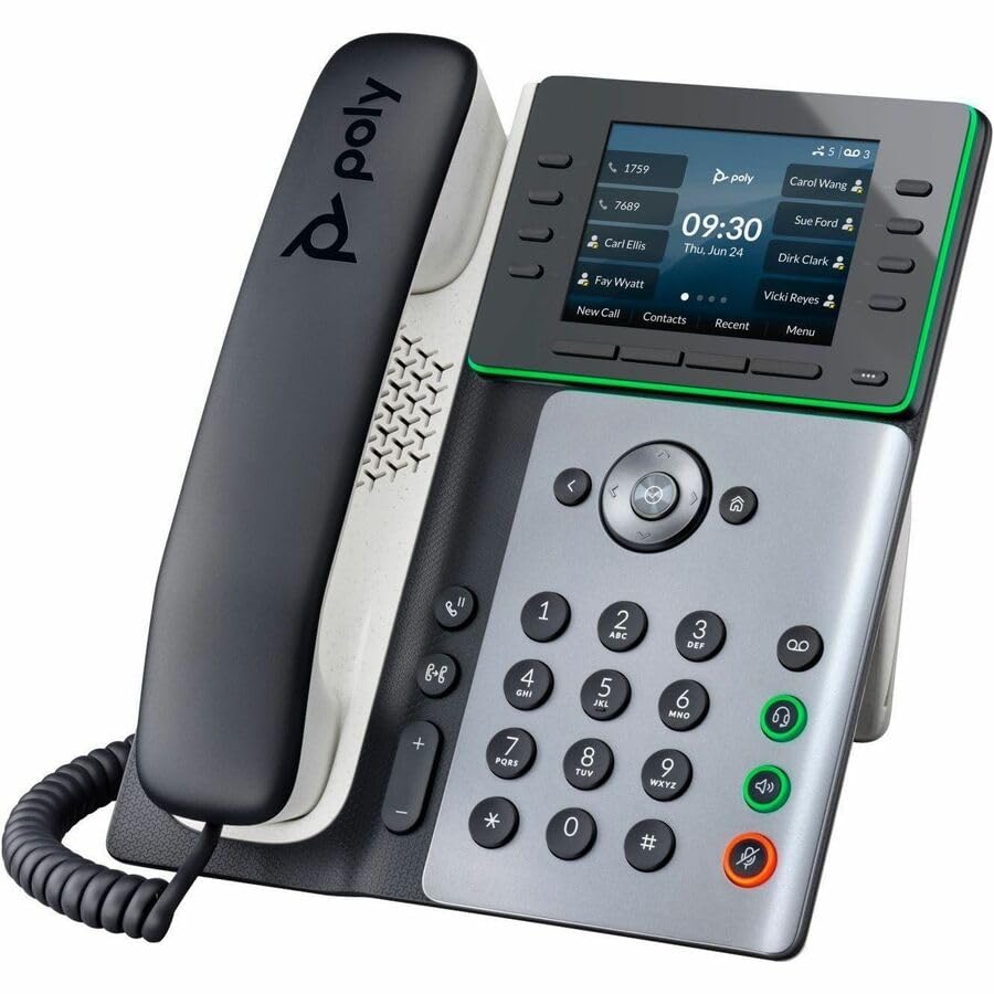 Poly Edge E300 teléfono IP cableado de escritorio negro miniatura 4
