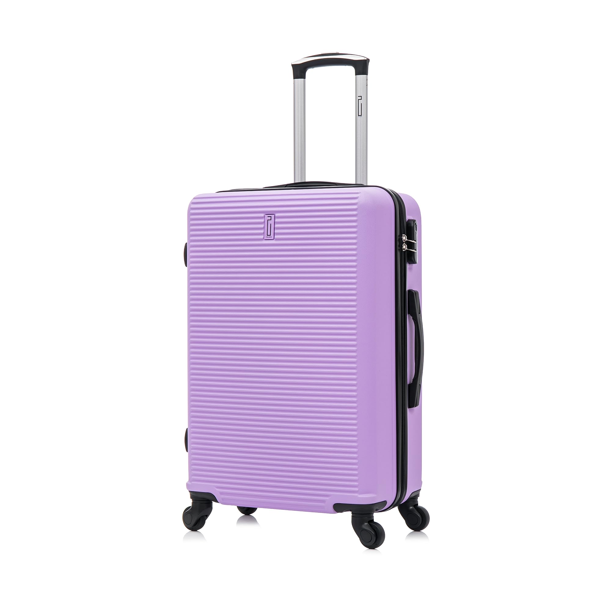 CELIMS - Średnia Walizka Sztywna na 4 kółkach Lekka Bagaż Rejestrowany 23kg 65cm | Zamek Zintegrowany | ABS | Średni Bagaż na 4 kółkach 65cm | Walizka Weekendowa | Fioletowy
