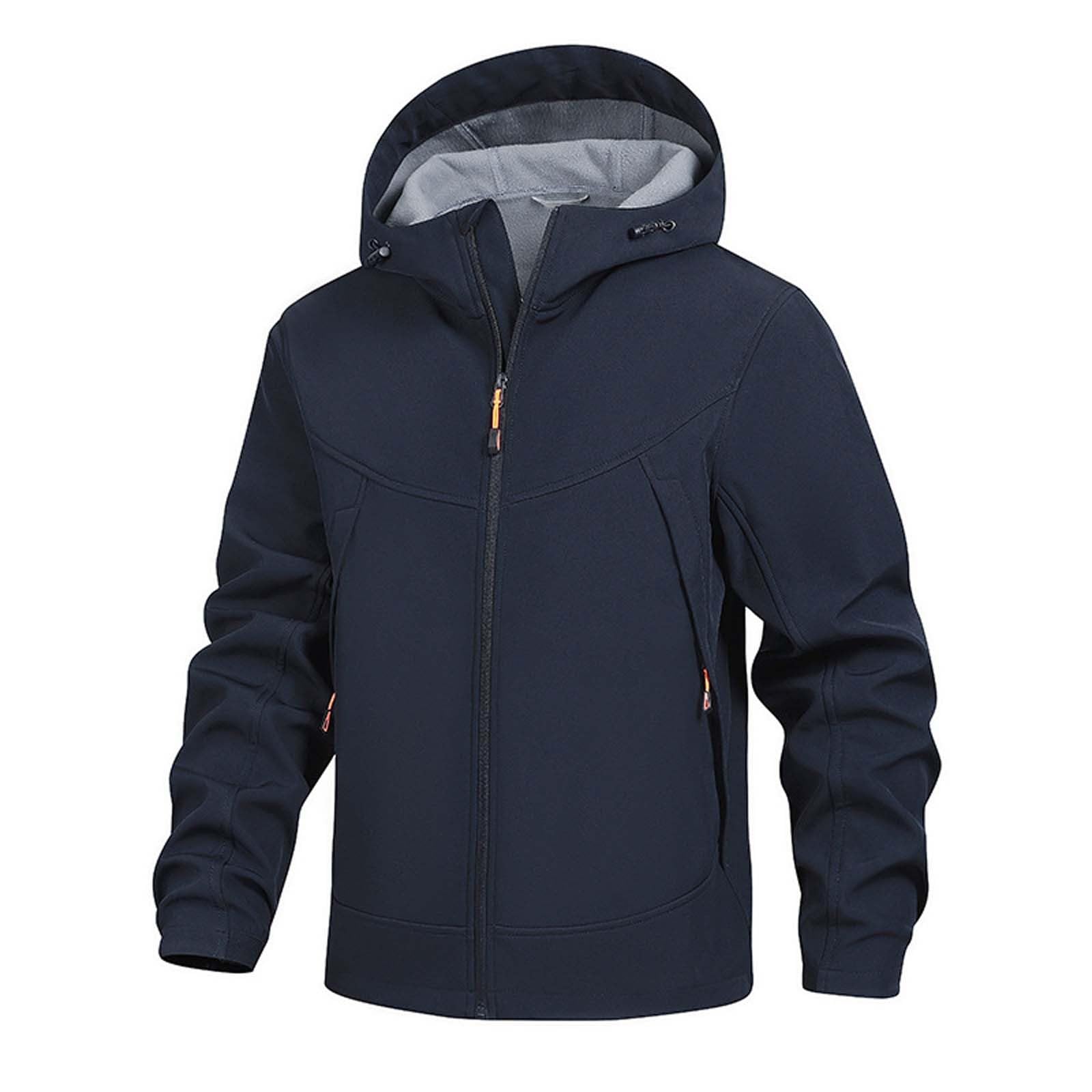 Generisch Giacca invernale da uomo in softshell, antivento, in pile, calda, impermeabile, casual, escursionismo, ciclismo, sport