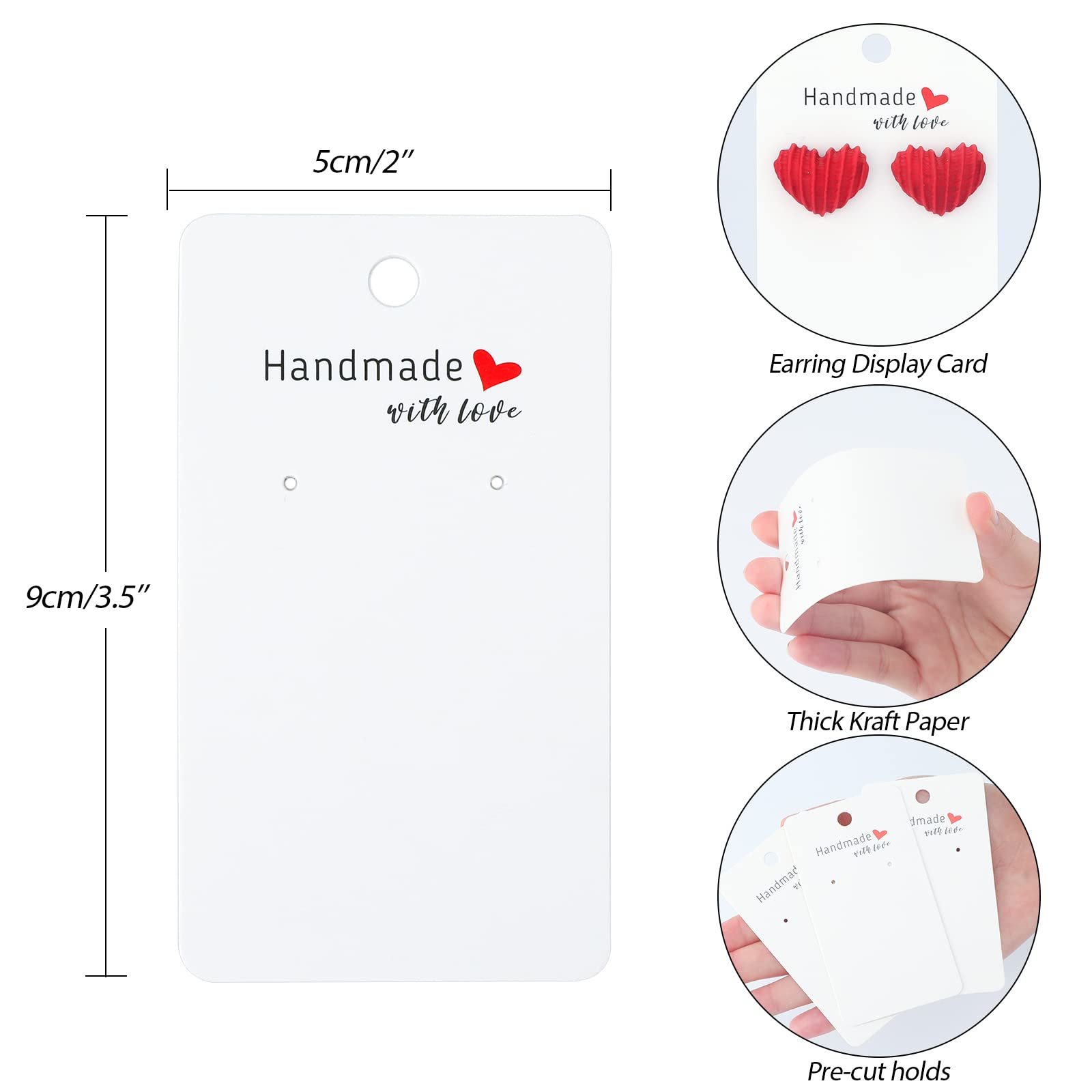 200 Carte Per Orecchini Fai Da Te - Schede Display Gioielli In Kraft - Foto 2