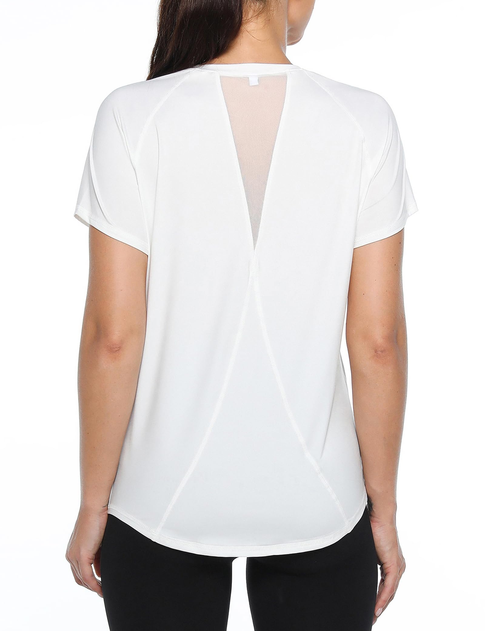 Gyabnw Maglietta Sportiva Donna Magliette Donna Manica Corta Elastico Camicia Palestra Donna Indietro in Rete Traspirante Top Fitness Yoga Corsa Danza