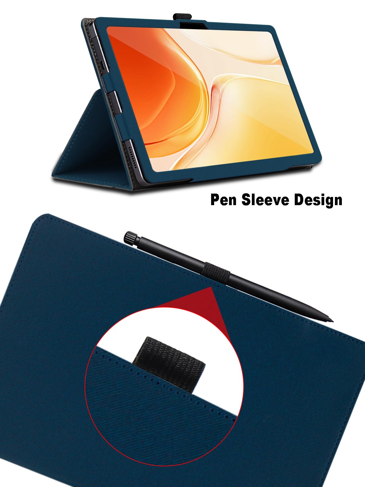 Custodia per Wacom One 12 11.6 Pollici, Cover Tablet Wacom One 12, Copertura Protettiva Pieghevole con Supporto per Matita e Cinturino da Polso, Protezione Completa. (Blu)