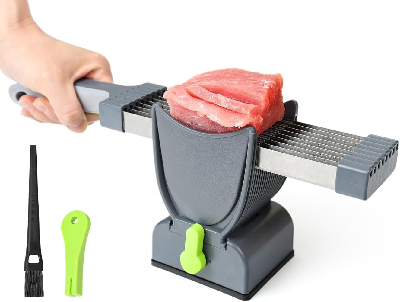 Kriaex Fresh Meat Slicer, Carving, Multifunctional Meat Slicer for Home, for Kids, Slicing Knife, Thickness Adjustable 2 or 4mm, Stainless Steel Kitchen-image-34