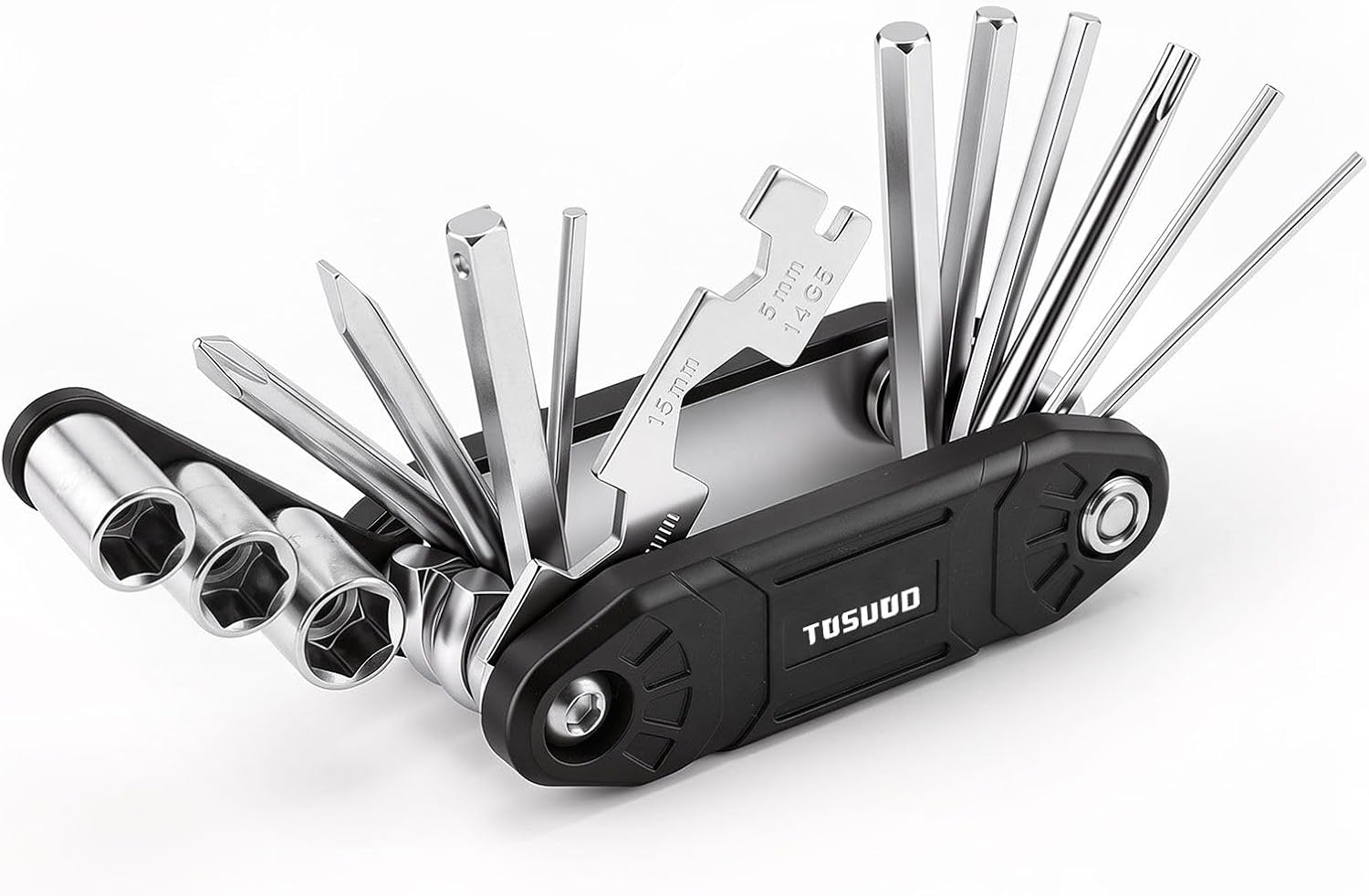 Bike Tool Kit 17-in-1, Compact Bike Multitool With Allen Wrench, Tire Levers, Portable Bike Repair Kit for MTB, Road Bike & E-Bike