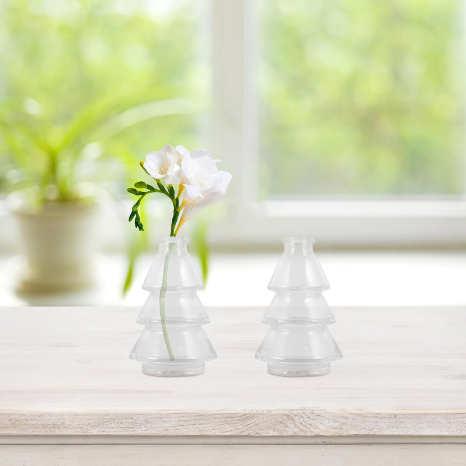 Amazon.co.jp: HANABASS 3個カットガラス花瓶 水耕栽培用 透明 小さな