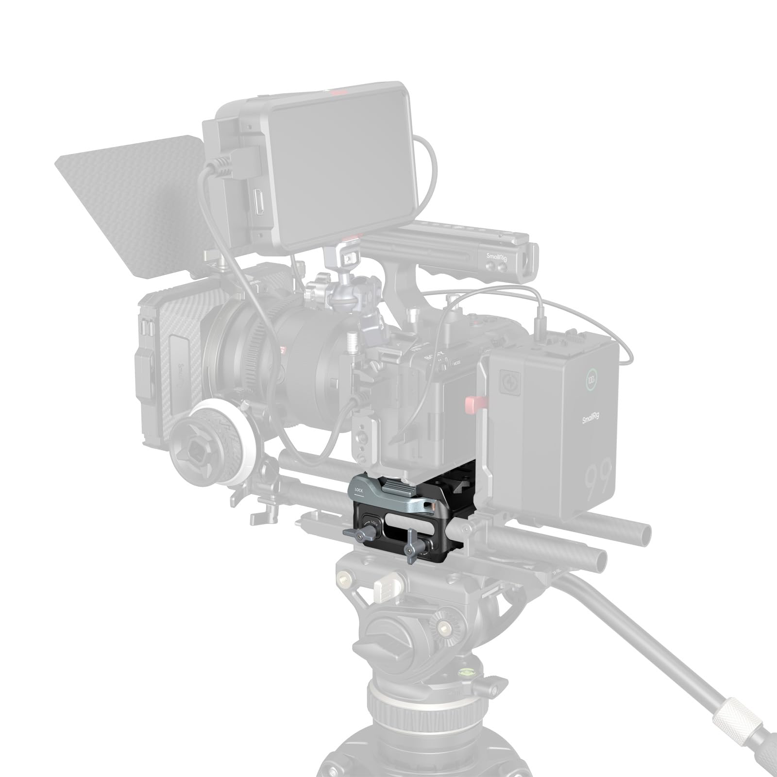 SMALLRIG Kit de placa de montaje para tipo Manfrotto con abrazadera de doble varilla de 15 mm 5366
