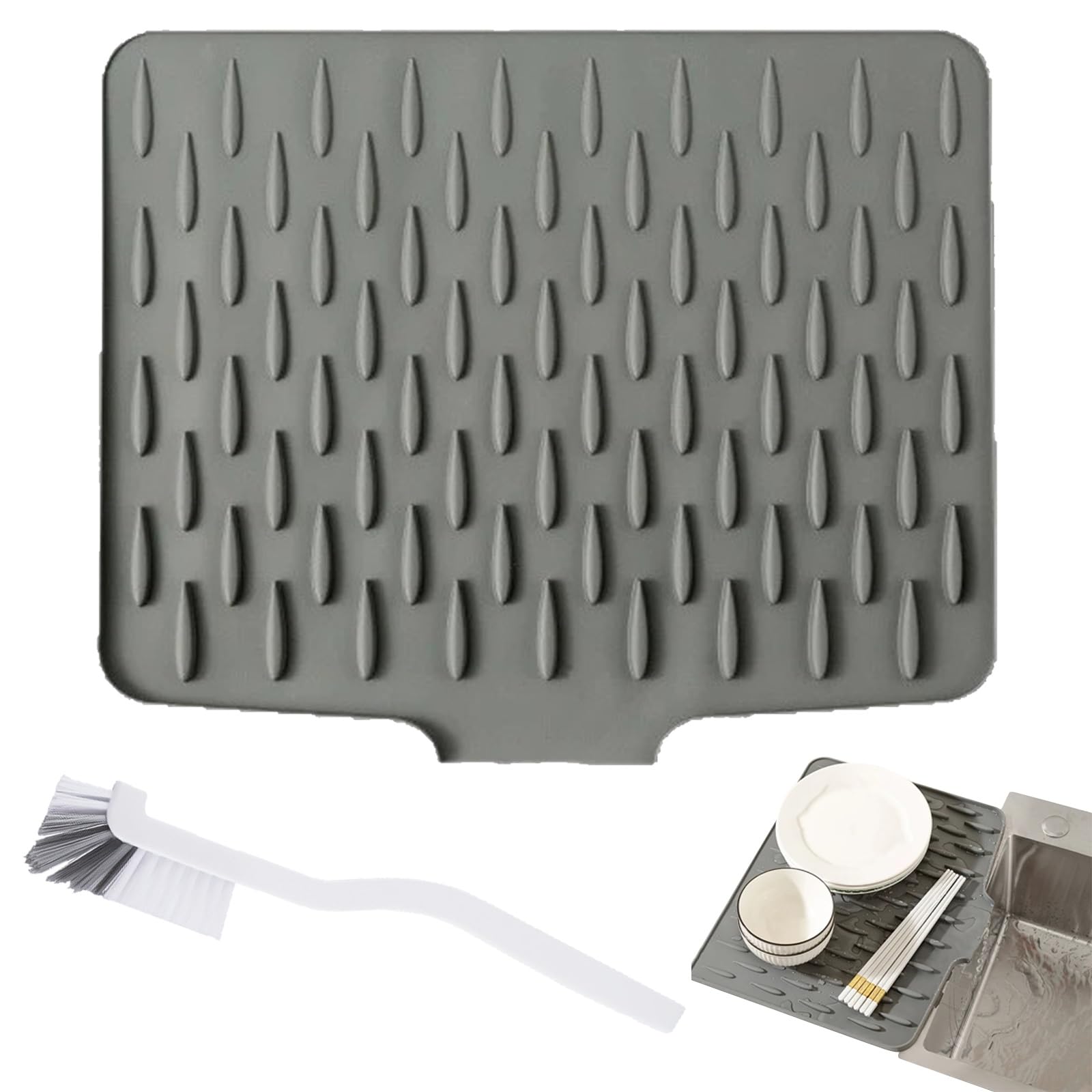 Silicone Draining Mat For Sink Silicone Dish Drying Mat For Kitchen Counter No Spill Worktop Saver Drip Free Non 686817