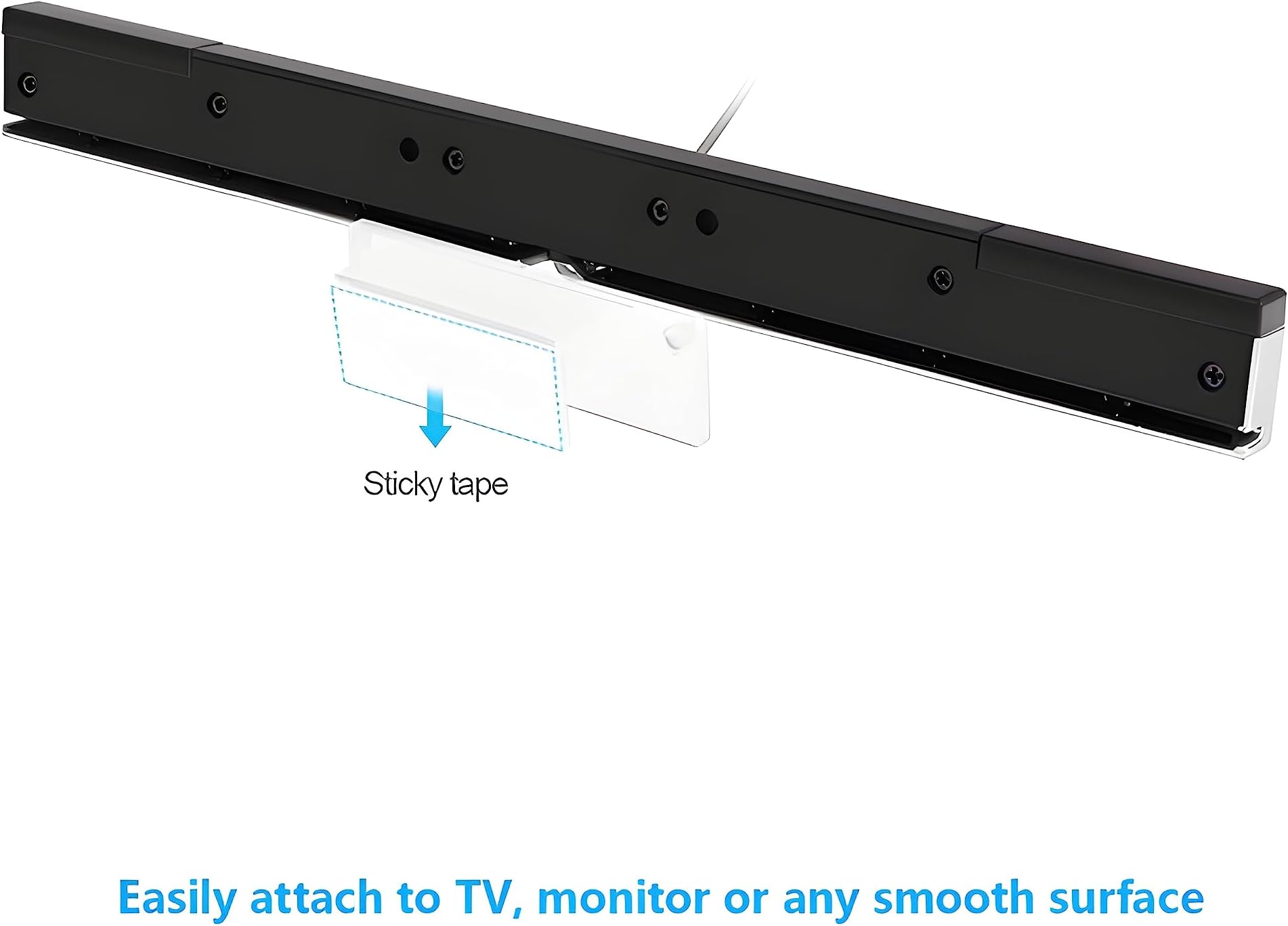 USB Wired Wii Sensor Bar, Replacement Infrared Ray Motion Sensor Bar for Nintendo Wii/ Wii U/ PC -Black & Silver