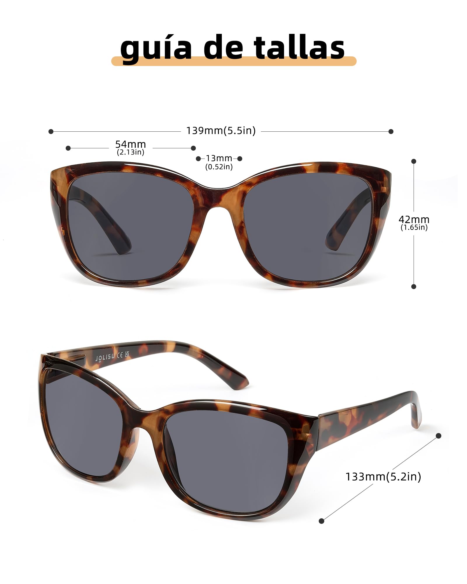 JOLISU Paquete de 3 lentes de sol de lectura para mujeres/hombres, lector solar integrado con protección UV400 para exteriores - 4