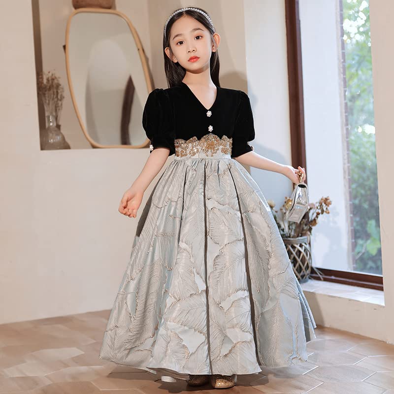 AINIFU Wedding Princess Dress Summer Girls' Piano Dress Host Dresses Birthday Party Dress3