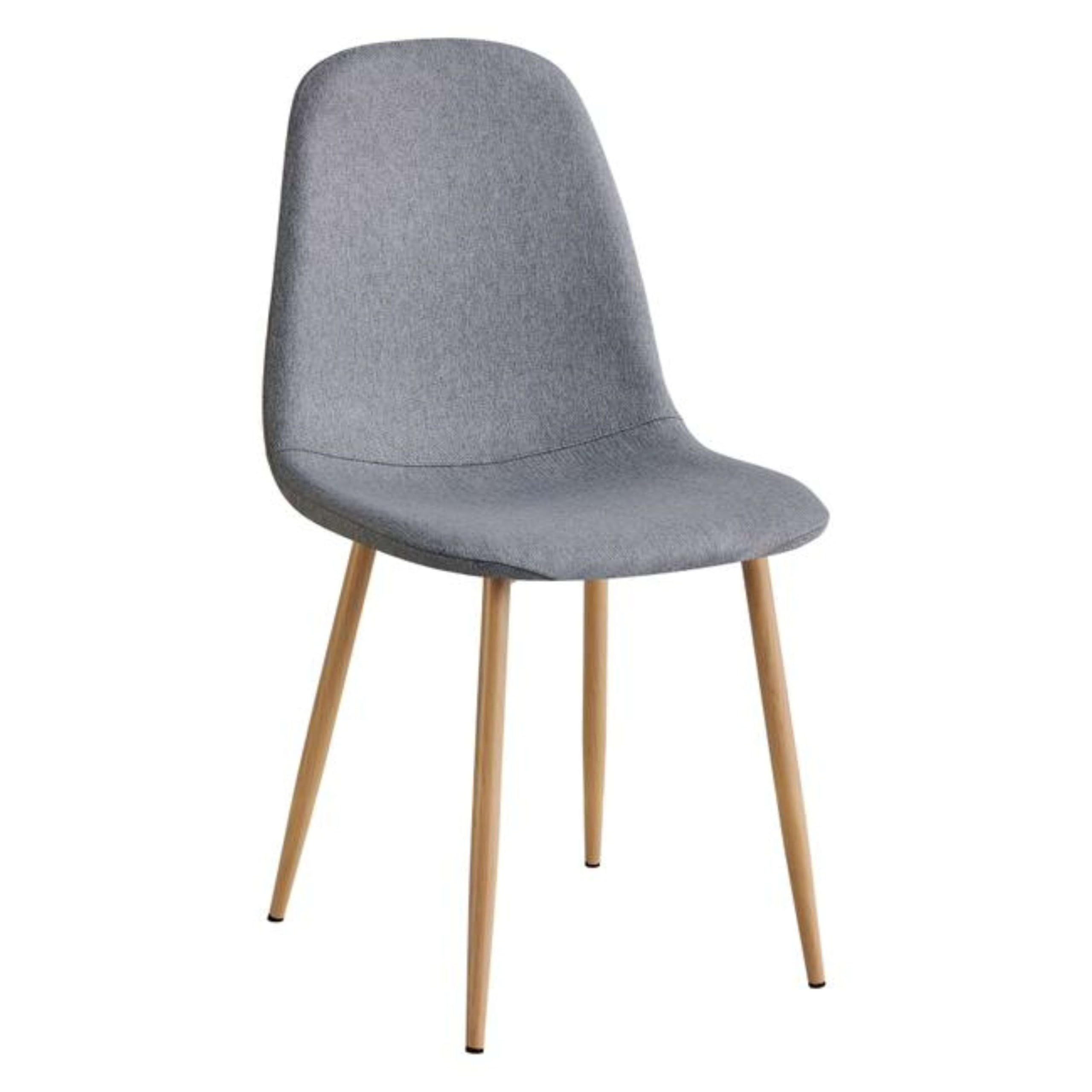 Miroytengo Pack 2 Sillas James Comedor Acero y Polipiel Asiento tapizado en poliéster Color Gris