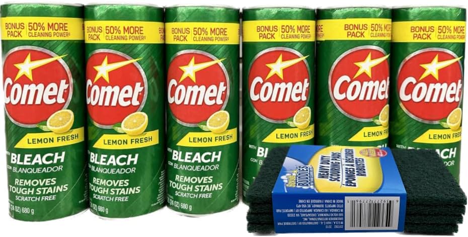 Comet Con lejía  Con un 50% más de potencia de limpieza, recipientes de 21 onzas  (Lemom)