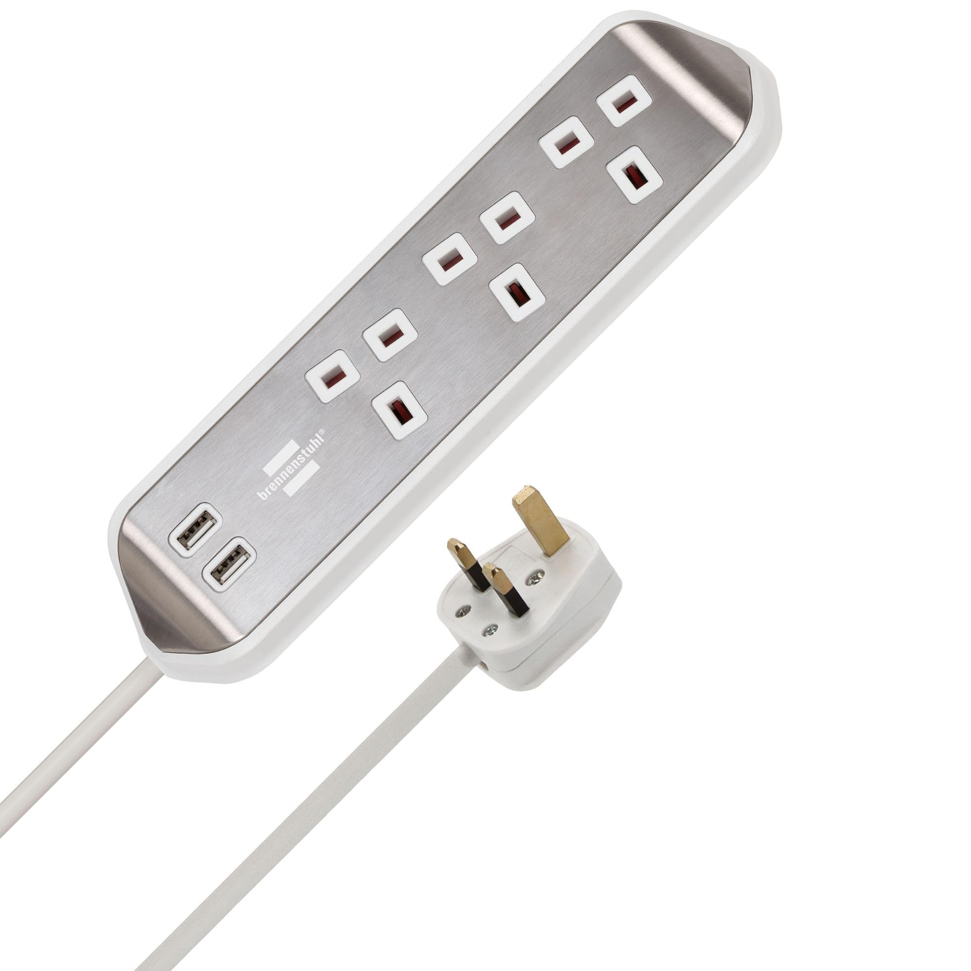 Brennenstuhl White 1153593420 3-Gang Extension Lead 240V 13A 2M