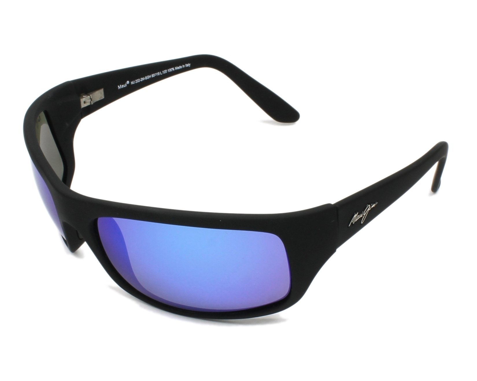 Maui Jim Unisex Sunglasses, Blue Peahi Black Matte, 65, Blue Peahi Black Matte, 65