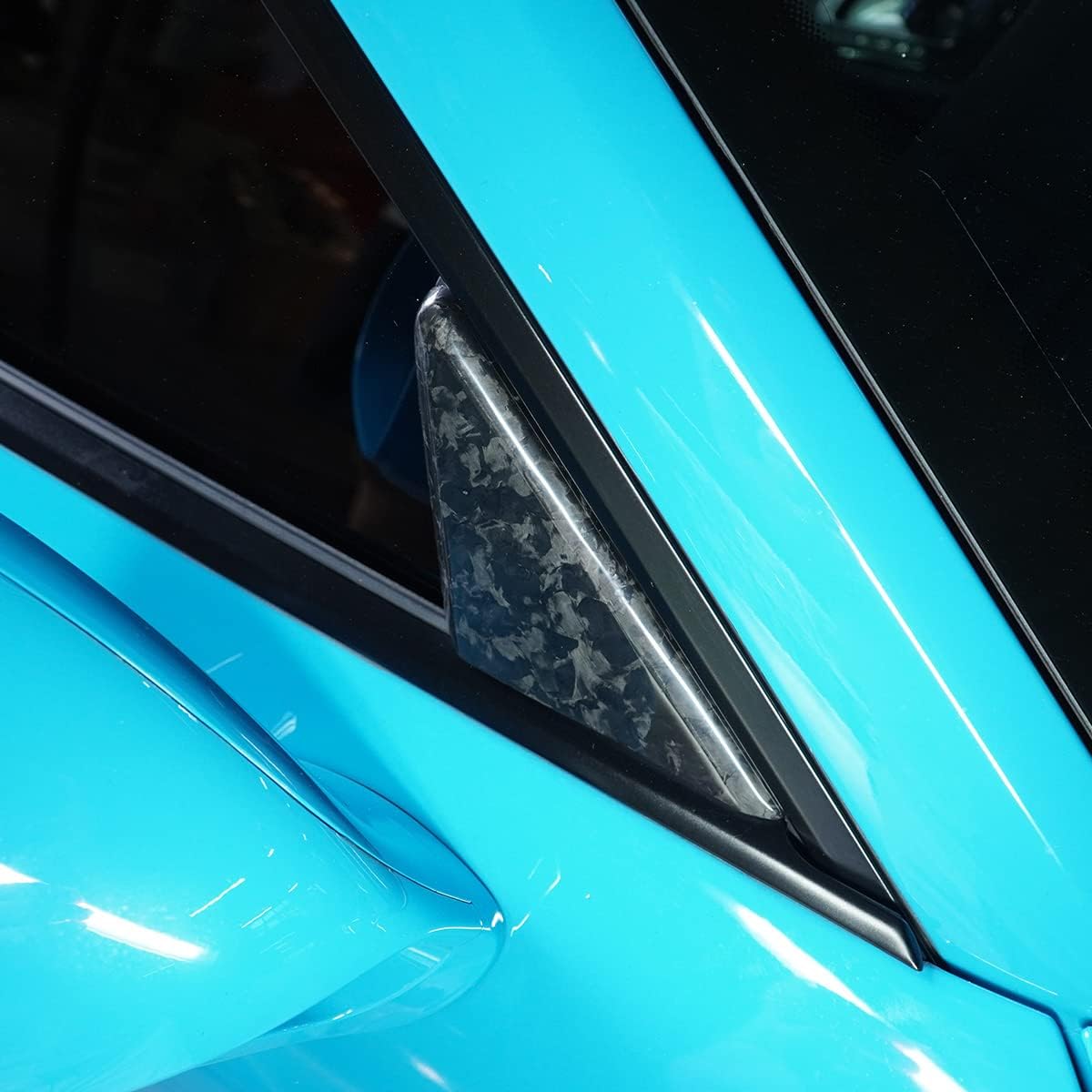 for Porsche 911 718 2012 2013 2014 2015 2016 2017 2018 2019 Real Carbon Fiber Car A-Pillar Triangle Decoration Frame Accessories Exterior Modification Cover (Forging Carbon Fiber)