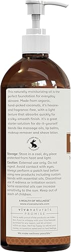 Miniatura 8 de Viva Naturals Aceite de coco fraccionado orgánico - Increíble aceite de masaje y aceite portador para aceites esenciales - Hidratante facial y