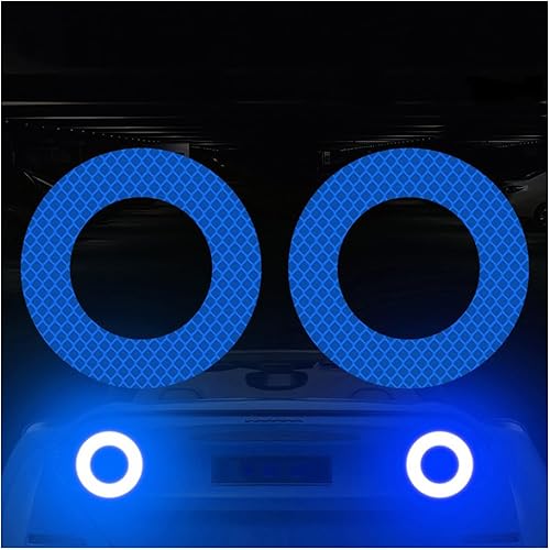 Miniatura 1 de zipelo 2 calcomanías reflectantes fuertes para automóvil, visibilidad nocturna, impermeables, autoadhesivas, para parachoques y cajuelas,