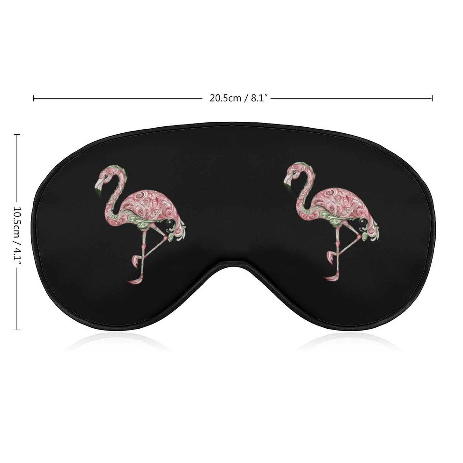 Red Green Feather Flamingos Sleep Mask Eye Shade Cover Adjustable Strap for Travel Lunch Break Women Men