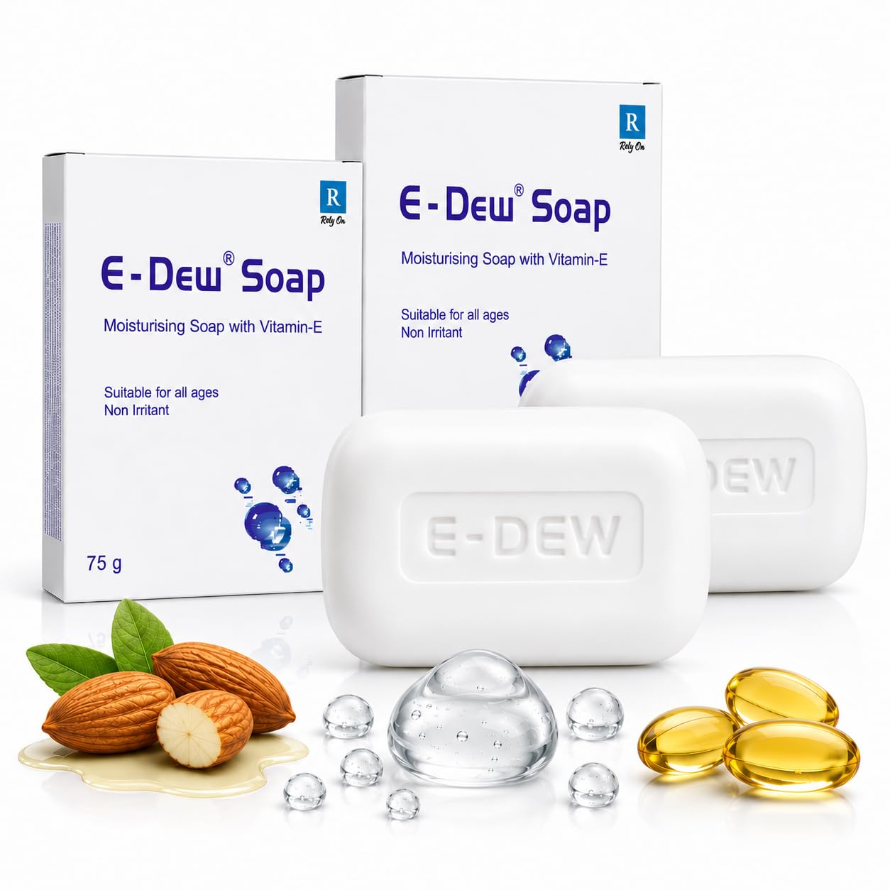 Soap Moisturising Bar with Vitamin-E, Non-Irritant, Suitable for All Ages, 75 g x 2-image-21