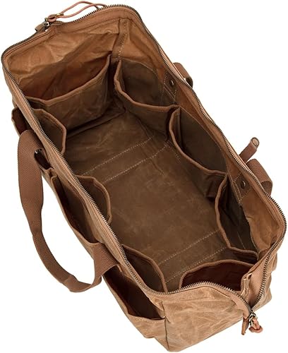 Miniatura 4 de Bolsa de herramientas resistente de 18 pulgadas con 12 bolsillos, organizador de herramientas grande con cremallera, caja de herramientas vacía