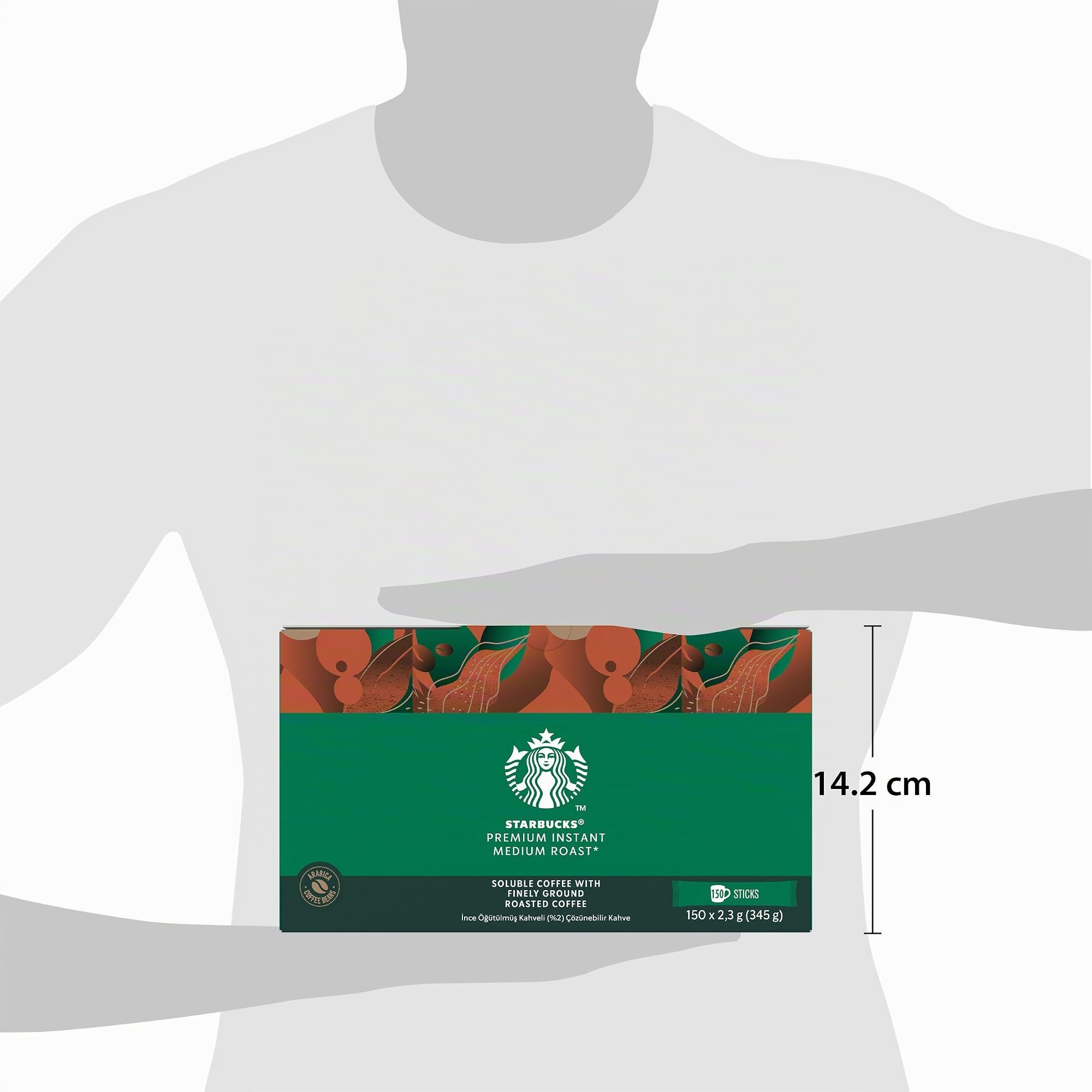 STARBUCKS Premium Instant Kaffee Medium Roast, Löslicher Kaffee aus 100% Arabica, mild und ausgewogen, Vorratspackung, 1er Pack (150 Sticks x 2,3g)