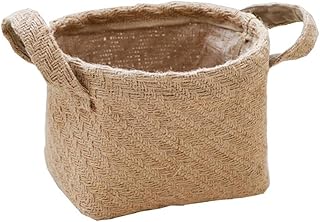 Tressées Jute Tissu Flowerpot tressées tissé chanvre stockage Panier de bureau pour enfants Jouets Mêle Organisateur Blanchisserie Panier pique-nique L pour le jardin