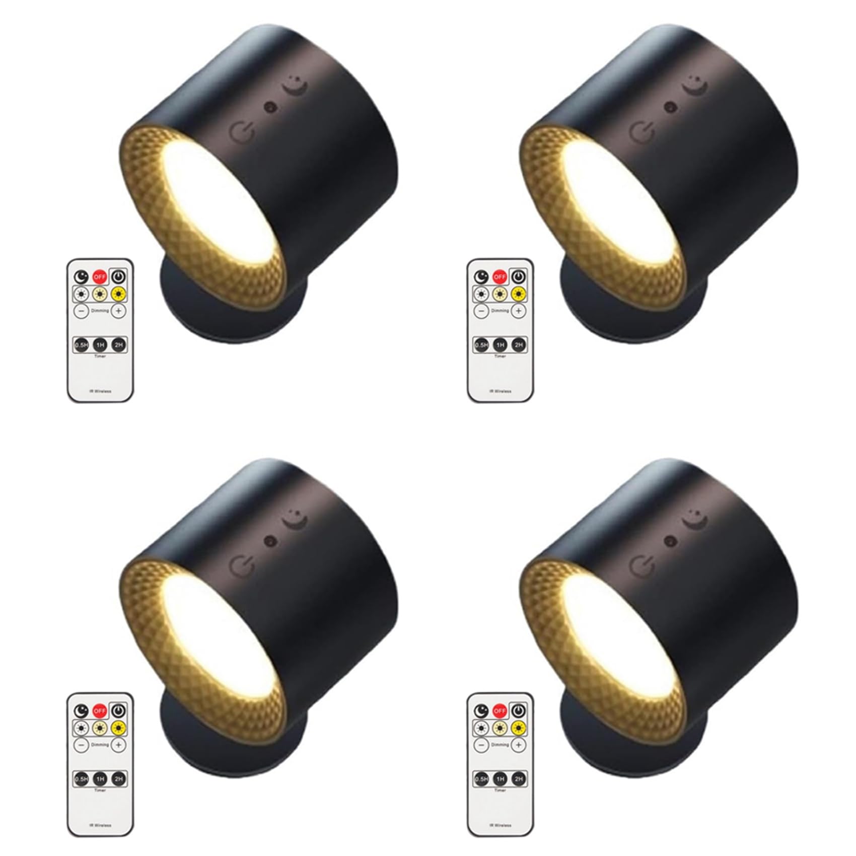 Vjsujehgy 4X Glow Right Smart Lux,Glow Right Everywhere Light,Glow Right Lights,USB Rechargeable Lights Black