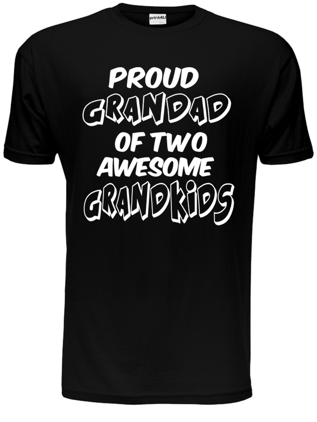 Proud Grandad of 2 Grandkids Mens T-Shirt Small Black