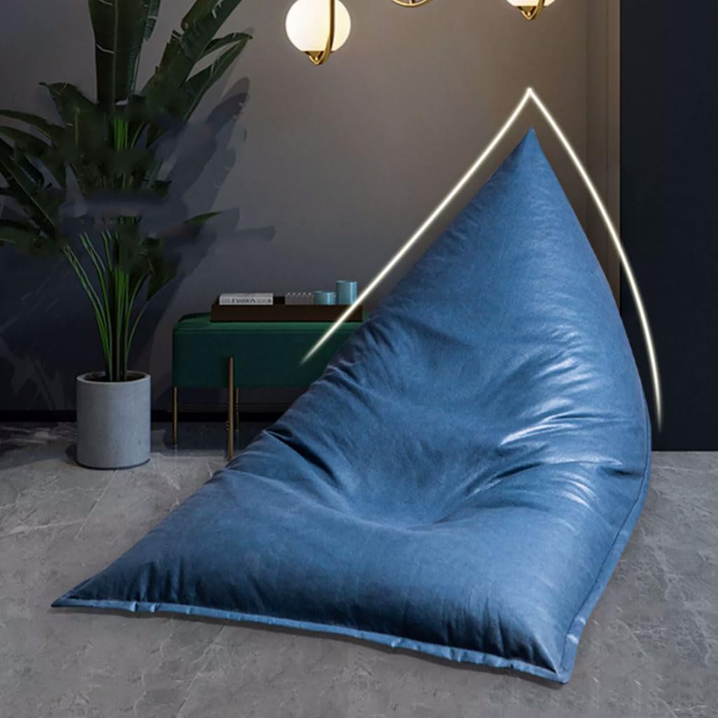 Comodo Creativo morbido divano a sacco a sacco camera da letto balcone poltrona pigra poltrona per il tempo libero pavimento tatami pouf a sacco in pelle con imbottitura lavabile