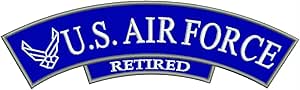 Amazon.com: US Air Force Retired with Silver Border Iron on Patch Top ...