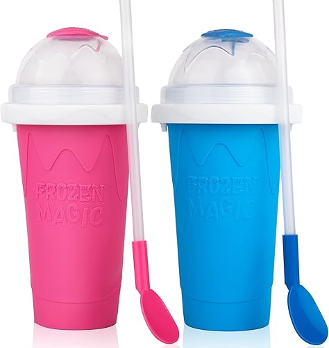 Vaso para hacer granizados, taza para hacer granizados de bricolaje, taza mágica congelada para aplastar, batidos, doble capa, máquina de granizado