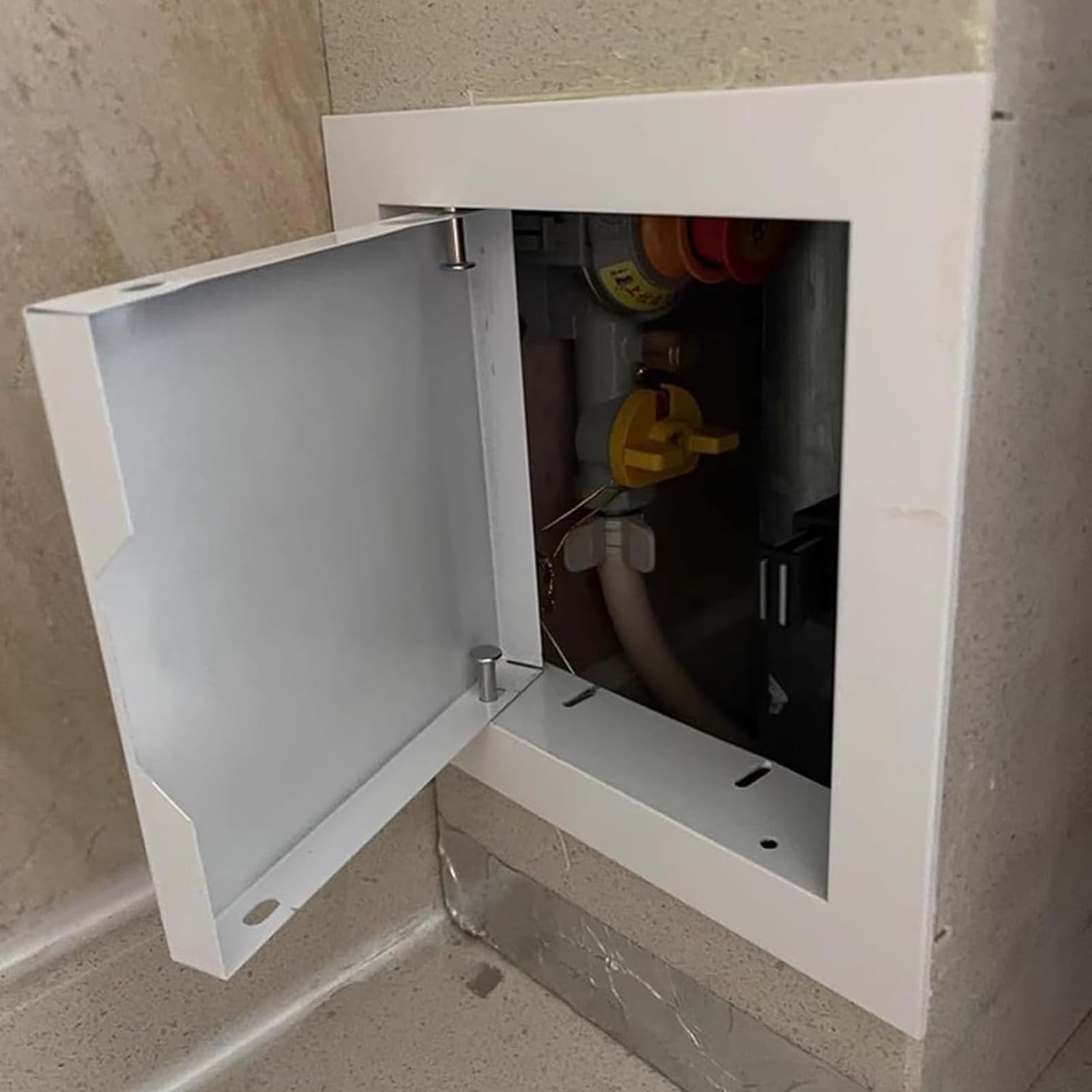 Qhknuyoax White Inspection Hatch Revision Door, Aluminum Alloy Magnetic Access Panel Multiple Sizes For Drywall Ceiling(250X250mm)
