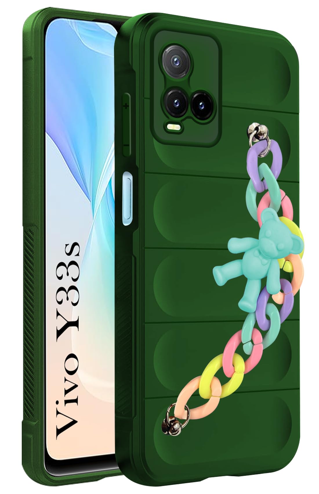 Jkobi Vivo Y33s Back Cover for Girls Case with Bracelet (Wrist Hanging Chain | Micro-Fiber Cloth Inside | Matte Green) (B0CP3Y8SXP) Amazon Price History, Amazon Price Tracker