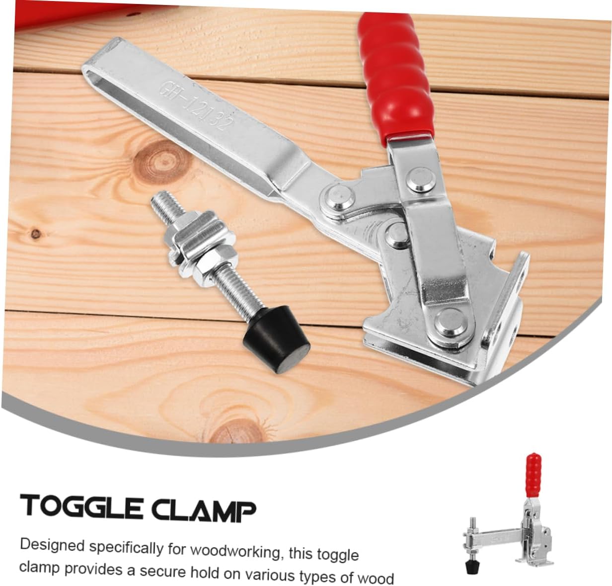 Holibanna 2pcs Welding Fixture Hand Toggle Clamps Iron Fixed Clamps for Woodworking Adjustable Hold Down Precision Positioning in Welding Projects