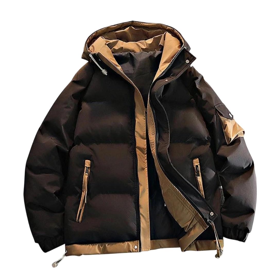 Parka épaisse pour homme coupe ample et confortable veste chaude d'hiver