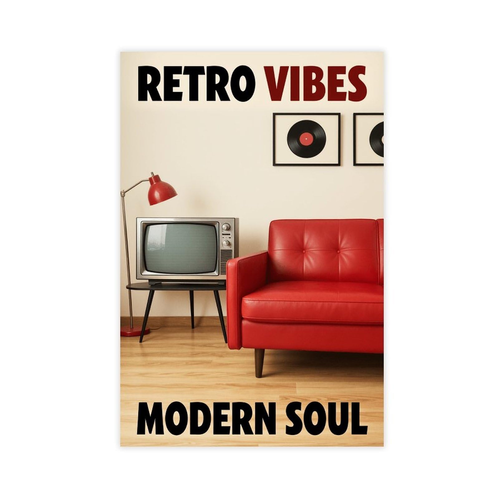 AYINUER Poster su tela con vibrazioni retrò Modern Soul, decorazione artistica da parete per soggiorno, camera da letto, decorazione senza cornice, stile stampa 61 cm L x 91,4 cm W