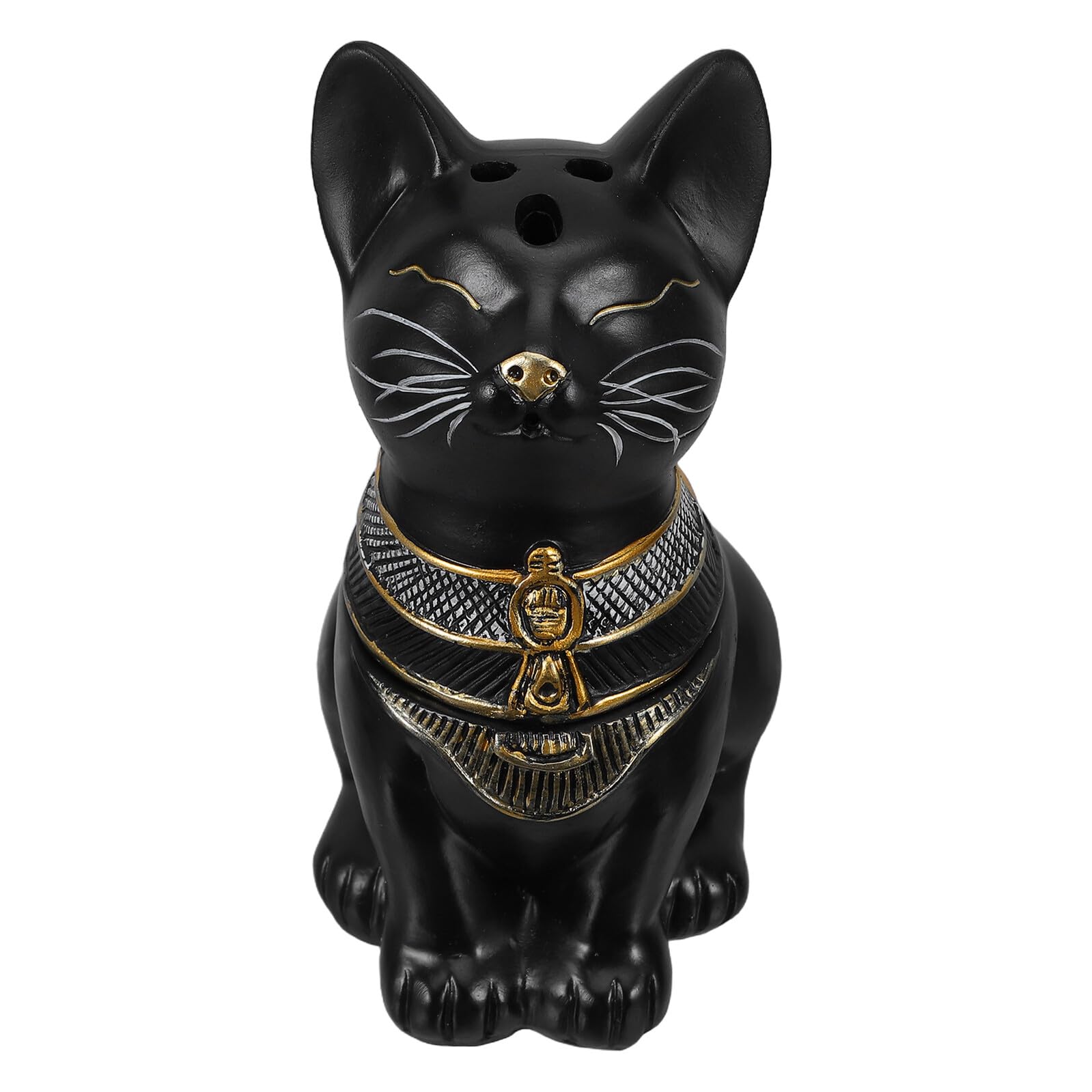 Ciieeo Egyptian Cat Incense Burner Home Decor Resin Sculpture for Office Use Incense Stick Holder and Cone Burner