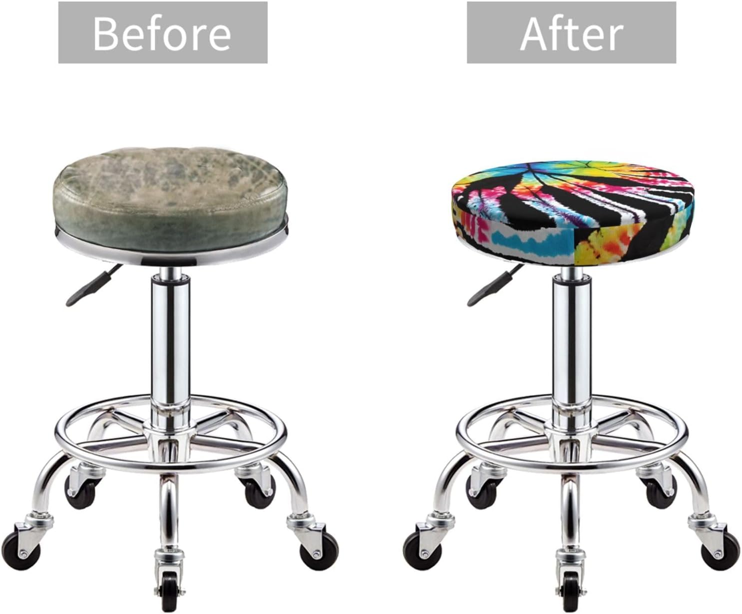 Exotic Tribe Tie Dye Style 12 inch Round Bar Stool Covers