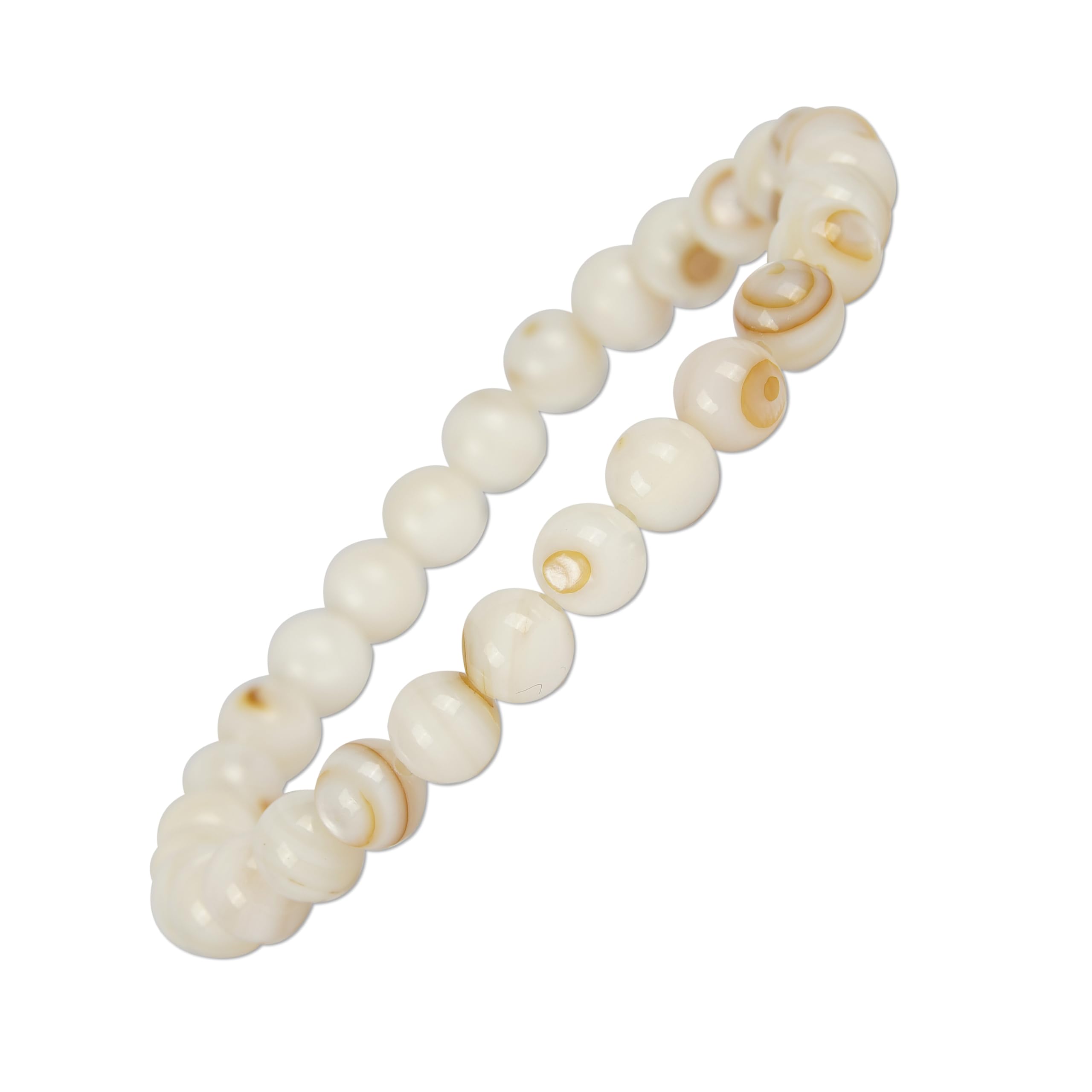 GEMSMANTRA Natural Mother of Pearl Bracelet for Men and Women | Lab Certified 8 mm Round Cut Beads | Unisex Healing Stone Bracelet for Gifting (B0CHWB5P1V) Amazon Price History, Amazon Price Tracker