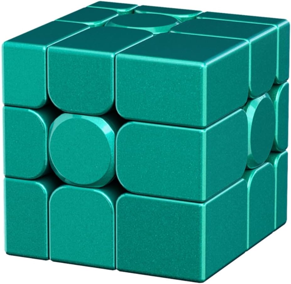 Bukefuno moyu Mirror Cube V2 M UV 3x3 Green Magnetic Magic Cube Puzzle 3x3x3 MFJS Mirror V2 Irregular Stickerless Magnets Speed Magic Cube(Green Mirror UV Coated Version)