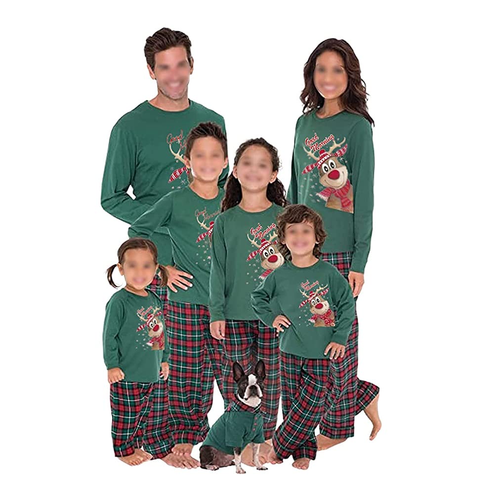 Christmas Matching Family Pyjamas Family Christmas Pyjamas Set Xmas Sleepwear Outfits For Women Men (Color : Green, Size : Men (Dad) XL)