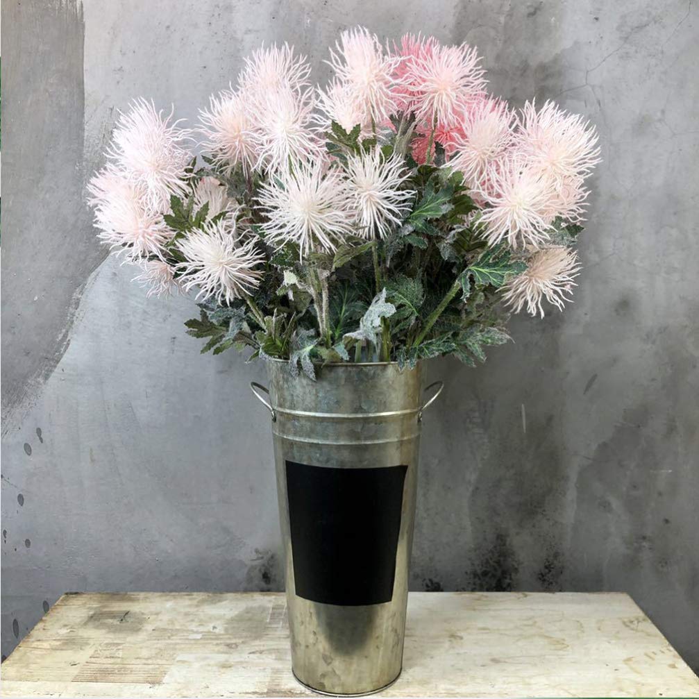 Happyyami Waterproof Blackboard Sticker Flower Bucket 7.87X5.12X3.54 Inch Galvanized Metal Planter for Indoor Plants Garden Hydroponics Display Container - Image 2