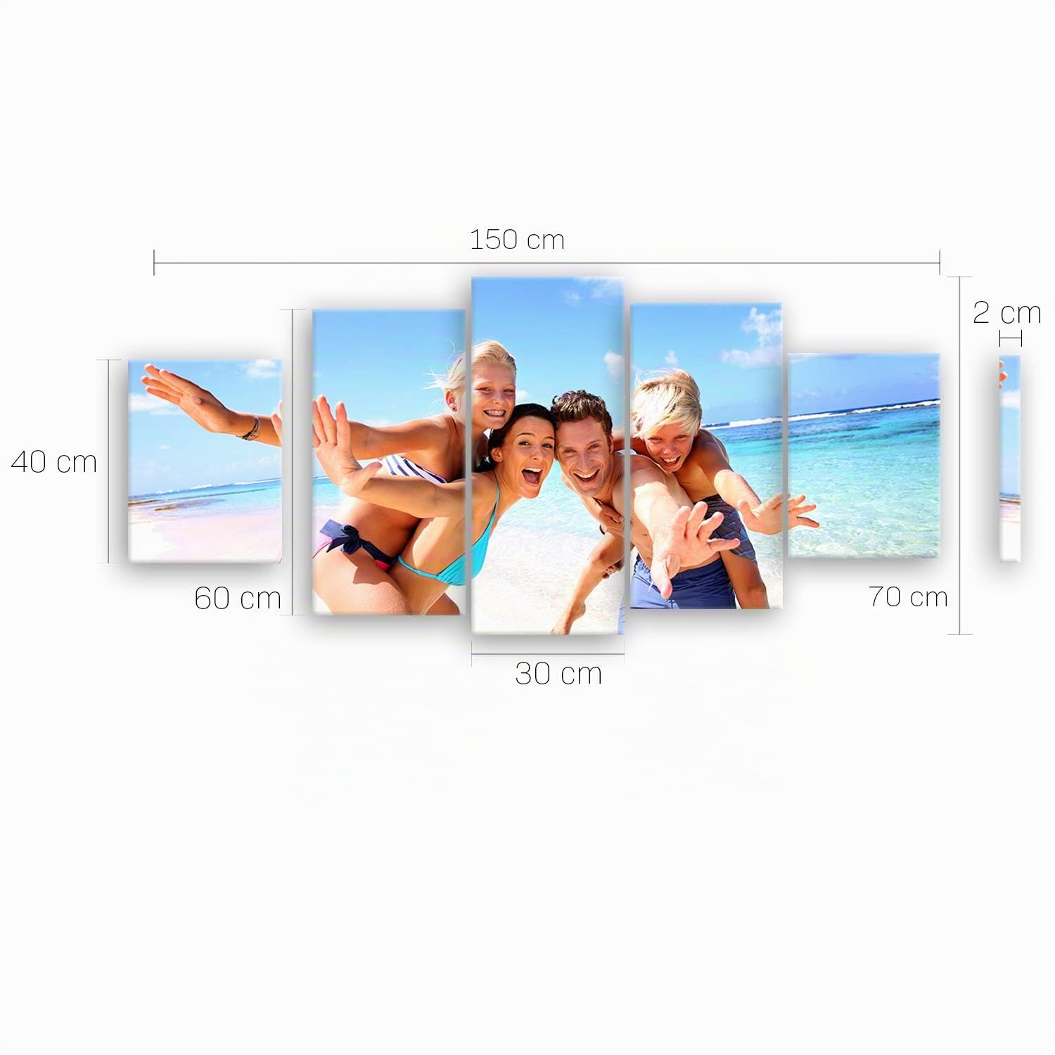 ge Bildet Bild auf Leinwand | Ihr eigenes Foto - Ihr Wunsch-Motiv auf Künstler-Leinwand in 150x70 cm mehrteilig als Wandbild XXL | Wand-deko Dekoration Wohnung modern Bilder | 1462